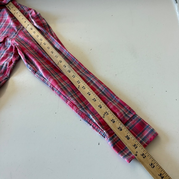 UNTUCKit Pink & Blue Plaid Double Pocket Casual Button Down Shirt MEDIUM Slim Fi - Picture 6 of 7